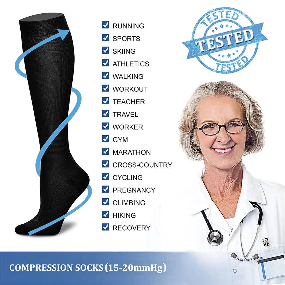 1 쌍 여성 및 남성 압축 양말 15-20 mmHg 사 - Compression Sock Medical 리뷰 및 가격