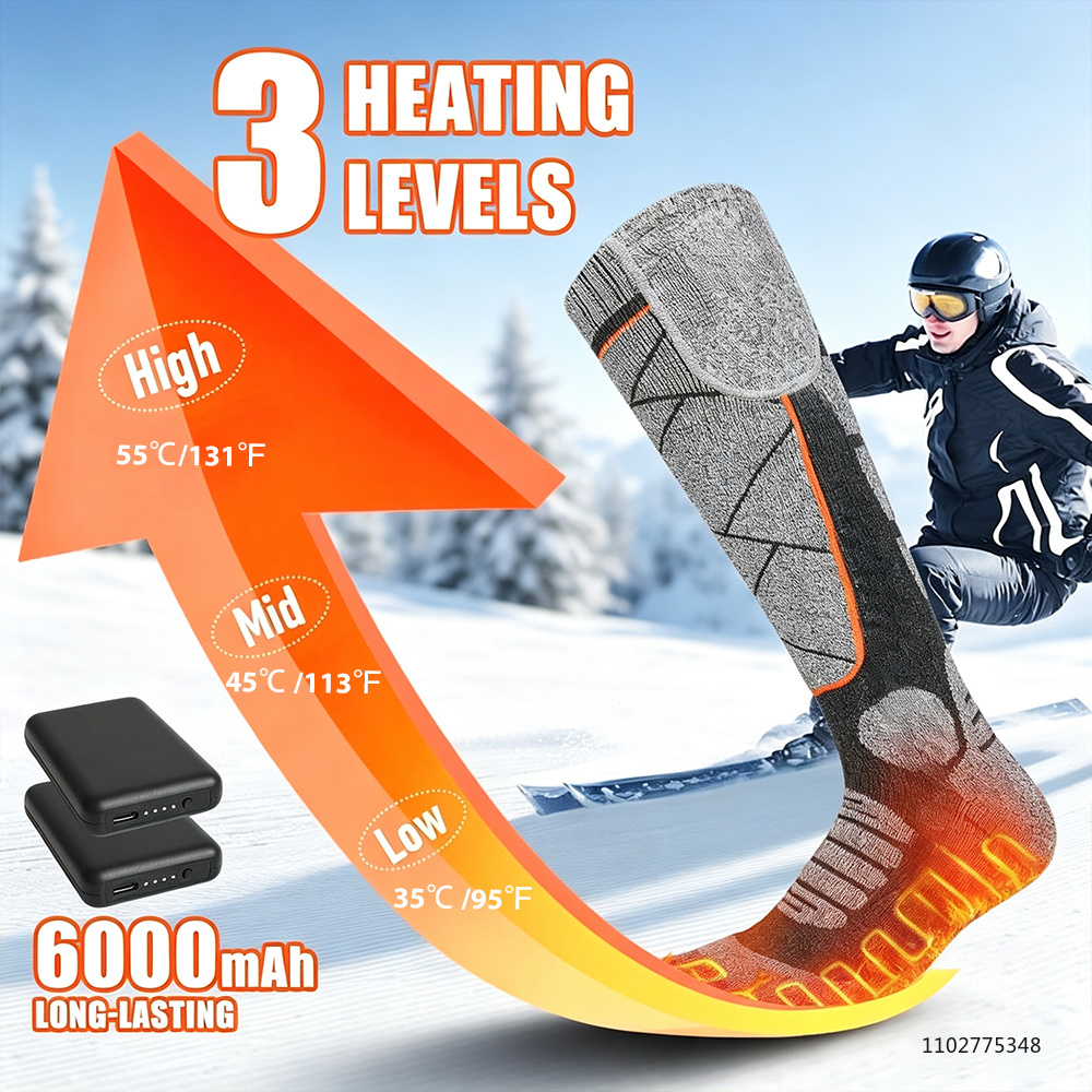 새로운 가열 양말 충전식 6000mah 전기 가열 스키 - Thermal Sock Winter 리뷰 및 가격