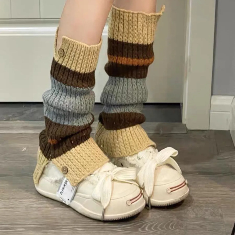 새로운 ​ Y2K 니트 레그 워머 빈티지 컬러 블록 스 - Boot Sock Slouchy 리뷰 및 가격